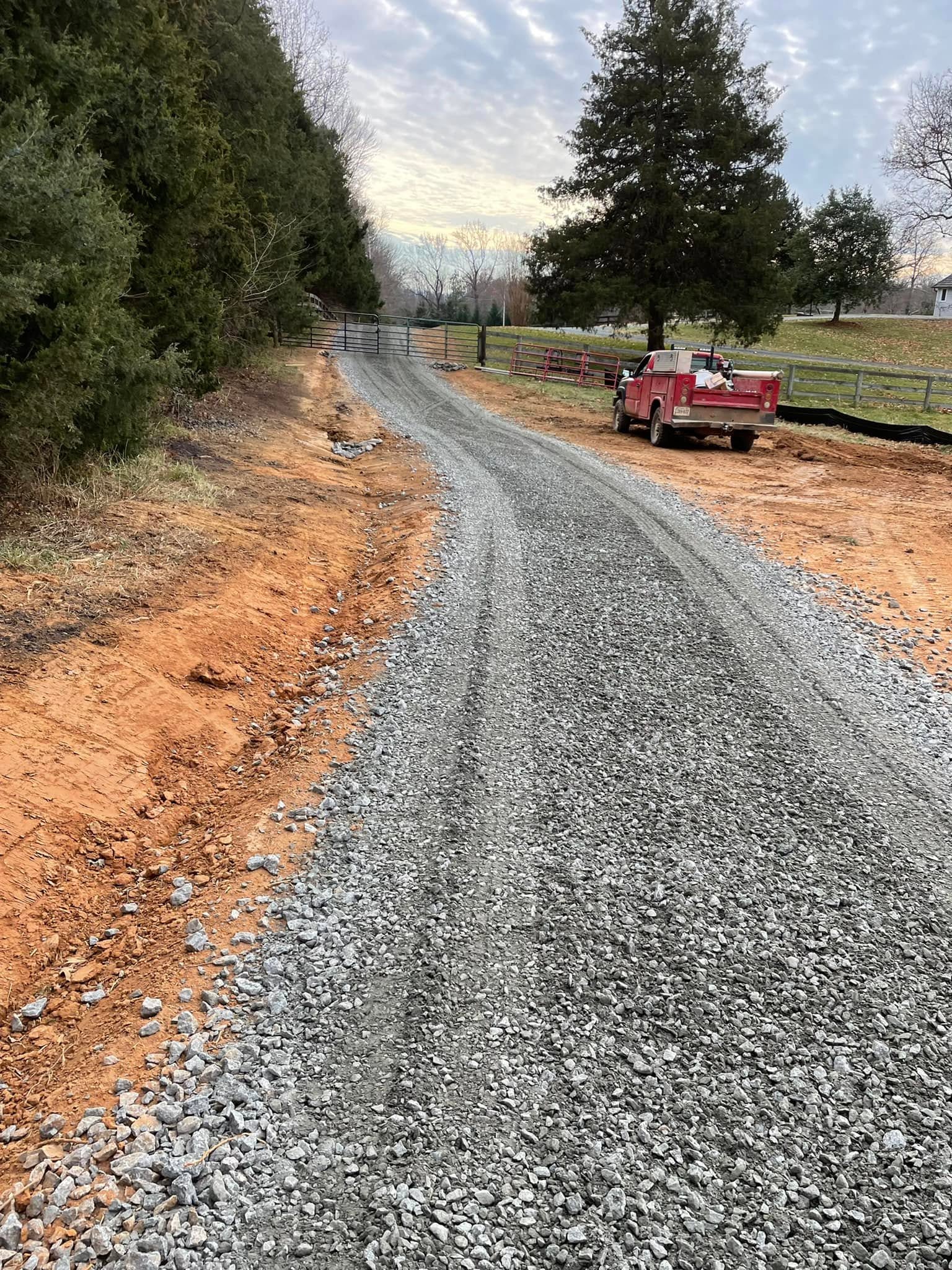 Completed gravel road